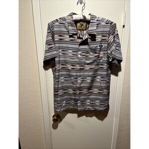 NWOT Men's Cinch Short Sleeve Button Up Shirt Gray Geometric - Size M